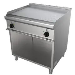 Fry Top elettrico professionale piastra rigata in acciaio Allforfood G7NUP2DCT linea SIMPLE