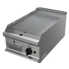 Fry Top a gas professionale da banco piastra rigata in acciaio Allforfood G7NUQ1DDT linea SIMPLE
