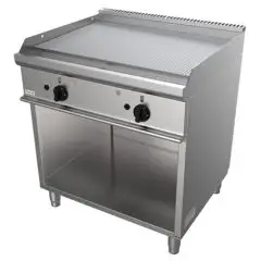 Fry Top a gas professionale piastra rigata in acciaio Allforfood G7NUQ2DCT linea SIMPLE