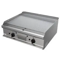 Fry Top a gas professionale da banco piastra rigata in acciaio Allforfood G7NUQ2DDT linea SIMPLE