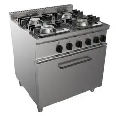 Cucina a gas 4 fuochi con forno elettrico Allforfood G7NURG4FG4M linea SIMPLE