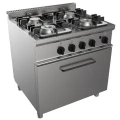 Cucina a gas 4 fuochi con forno a gas Allforfood G7NURG4FO4M linea SIMPLE
