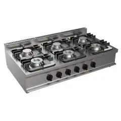 Piano cottura a gas 6 fuochi Allforfood G7NUR68DD3M3G linea SIMPLE