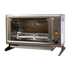 GIRARROSTO VERTICALE ELETTRICO - MOD ELBA6/PE 2 ASTE - CAPACITA' N 6 POLLI - N 2 aste in tubolare inox mm 12 x 12 mm Lunghezza cm 54,3 - Resistenza corazzata - Allaccio 230 V MONOFASE - Potenza 2,8 Kw - Dimensioni cm L 70 x P 39,1 x 46,1 h - Norma CE