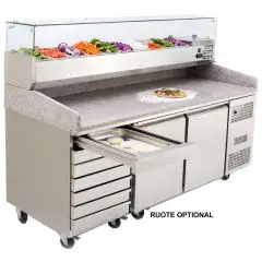 Banco pizza refrigerato in acciaio inox Allforfood FQG4591GR