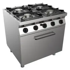 Cucina a gas 4 fuochi con forno a gas Allforfood H7MZE4FO linea SPEED