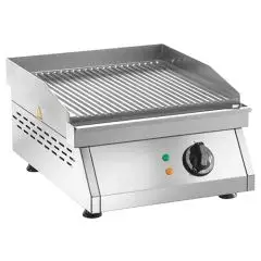 Fry Top elettrico professionale da banco piastra rigata in acciaio Amitek FT1R