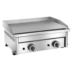 Fry Top a gas professionale da banco piastra liscia in acciaio Amitek FTG2L