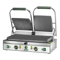 PIASTRA COTTURA IN GHISA - ELETTRICA - Mod. PE 50L - Piastra doppia liscio - Piano cottura: cm 48x23 - Potenza 3600 W - 230V monofase - 230/400 V trifase - Norma CE