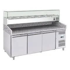 Banco pizza refrigerato in acciaio inox Forcold G-PZ3600TN33 FC