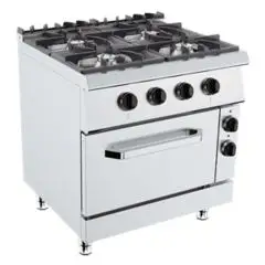 Cucina a gas 4 fuochi con forno elettrico Allforfood K7S210NG linea ANIS