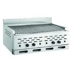 GRIGLIE PIETRA LAVICA - MOD. 2100/R2B - VERSIONE DA BANCO - POTENZA Kw/h 22,52 - ALIMENTAZIONE METANO-GPL - DIM. cm L 89 x P 70 x h 37 - NORMA CE