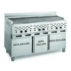 GRIGLIE PIETRA LAVICA - MOD. 2100/R3P - VERSIONE MONOBLOCCO A GIORNO - POTENZA Kw/h 33,78 - ALIMENTAZIONE METANO-GPL - DIM. cm L 130 x P 70 x h 85 - NORMA CE
