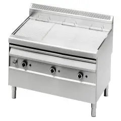 Griglia a gas e acqua - Mod GV1219 - Fiamma pilota - Dimensioni cm L 119,5 x P 90 x H 85/107