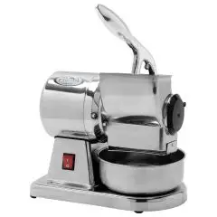 GRATTUGIA - MOD. GRAGM - ALIMENTAZIONE V 230/50Hz MONOFASE - POTENZA Kw 0,38 (0,5 Hp) - PRODUZIONE ORARIA Kg 30 - DIM. cm L 17 X P 28 X h 31 - NORMA CE