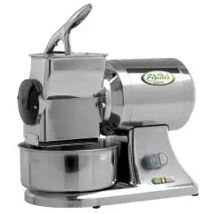 GRATTUGIA - MOD. GRAGSM1 - MOTORE MAGGIORATO - ALIMENTAZIONE V 230/50Hz MONOFASE - POTENZA Kw 1,1 (1,5 Hp) - PRODUZIONE ORARIA Kg 90 - DIM. cm L 22 X P 42 X h 38 - NORMA CE