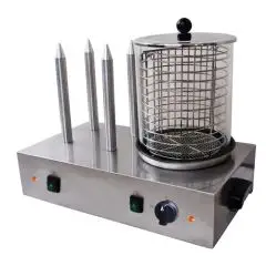 MACCHINA CUOCI HOT DOG - Mod. HD 01 - N. 4 punzoni scaldapane in alluminio - Potenza W 650 - Alimentazione monofase - Dimensioni cm L 52,8 x P 33,7 x 40h - Norma CE