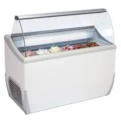 VETRINA GELATERIA - MOD. VETRINA J 7 EXTRA - CAPACITA' LT 317 - TEMPERATURA -15°/-20°C - Dim. cm. L 134,1 x P 72,3 x h 125,3 - Norma CE