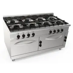 Cucina a gas 8 fuochi con 2 forni elettrici Allforfood N9WUZ8FO3P3M2G linea MISS