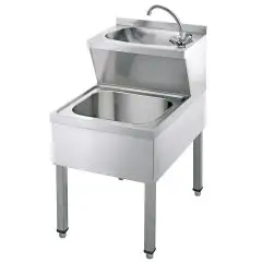 LAVAMANI SU MOBILE - MOD. LM 572 - STRUTTURA IN INOX AISI 304 - RUBINETTO MANUALE E SCARICO INCLUSO - DIMENSIONI cm 50 x 70 x 85 h - PESO Kg 17