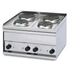 Piano cottura elettrico 4 piastre tonde Allforfood PC/2ET linea ELLE