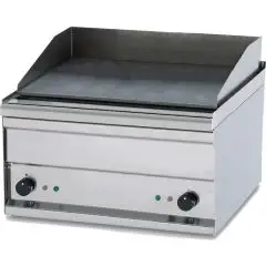 Fry Top elettrico professionale da banco piastra liscia cromata superchrome Allforfood FTL/2EMS linea ELLE