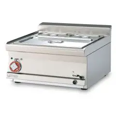 BAGNOMARIA TOP ELETTRICO - MOD. BMT/66EM - N. 1 vasca x  GN 1/1 + GN 1/4  H15 - Monofase - Dimensioni: cm L 60 x P 60 x H 28 - Norma CE