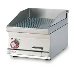 Fry Top elettrico professionale da banco piastra rigata in acciaio Allforfood FTRT/64ET linea ELLE