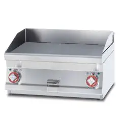 Fry Top elettrico professionale da banco piastra liscia cromata superchrome Allforfood FTLT/66ETS linea ELLE