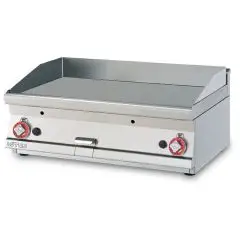 Fry Top a gas professionale da banco piastra liscia cromata superchrome Allforfood FTLT/68GS linea ELLE