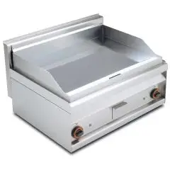 Fry Top elettrico professionale da banco piastra liscia cromata superchrome Allforfood FTL/8ETS linea ELLE
