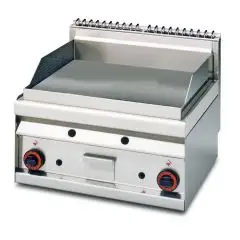 Fry Top a gas professionale da banco piastra liscia in acciaio Allforfood FTL/6G linea ELLE
