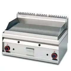 Fry Top a gas professionale da banco piastra liscia cromata superchrome Allforfood FTL/8GS linea ELLE