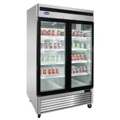 ARMADIO FRIGORIFERO IN ACCIAIO INOX - Mod. MCF8707GR - VENTILATO - CAPACITA' LT 1300 - N. 2 PORTE VETRO - TEMPERATURA 0°/+8°C - Dim. cm L 138,2 x P 80,5 x h 211,2 - Norma CE