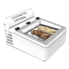 ESPOSITORE DA BANCO REFRIGERATO - MOD. CREAM 3V W - RISPARMIO ENERGETICO -12% - CAPACITA' LT. 35 - REFRIGERAZIONE STATICA - TEMPERATURA -10°/-22° - Dim. Cm. L 65,4 x P 79 x h 34,5 - Norma CE