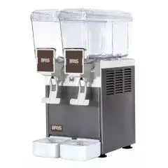 DISTRIBUTORE DI BEVANDE FREDDE - MOD. JOLLY 5/2 INOX - PER BEVANDE NON GASSATE - N. 2 BEVANDE - CAPACITA' LT 5 + 5 - Dim. cm. L 25 x P 39 x h 55 - NORMA CE