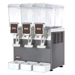 DISTRIBUTORE DI BEVANDE FREDDE - MOD. JOLLY 5/3 INOX - PER BEVANDE NON GASSATE - N. 3 BEVANDE - CAPACITA' LT 5 + 5 + 5 - Dim. cm. L 37 x P 39 x h 55 - NORMA CE