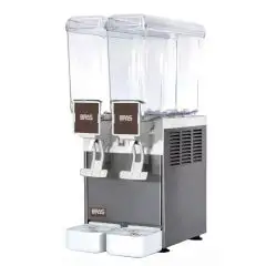 DISTRIBUTORE DI BEVANDE FREDDE - MOD. JOLLY 8/2 INOX - PER BEVANDE NON GASSATE - N. 2 BEVANDE - CAPACITA' LT 8 + 8 - Dim. cm. L 25 x P 41 x h 62 - NORMA CE