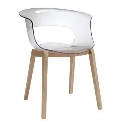 POLTRONA NATURAL MISS B ANTISHOCK - MOD. 2800 - SCOCCA IN POLICARBONATO - TELAIO IN FAGGIO NATURALE - PER USO INTERNO - DA ASSEMBLARE - DIM. cm L 58 x P 60 x H 77 - NORMA CE