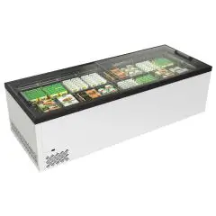 ISOLA PANORAMICA - MOD. OASI 250 AW - REFRIGERAZIONE STATICA - SBRINAMENTO AUTOMATICO - CAPACITA' Lt. 1015 - TEMPERATURA +5°/-25°C - DIM. cm. L 254,4 x P 96,4 x h 82,6