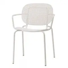 POLTRONA SI-SI DOTS CON BRACCIOLI - MOD. 2504 - TELAIO DIAM. ø mm. 20 IN ACCIAIO ZINCATO E VERNICIATO - PER USO INTERNO ED ESTERNO - IMPILABILE - DIM. cm L 62 x P 55 x H 80 - NORMA CE