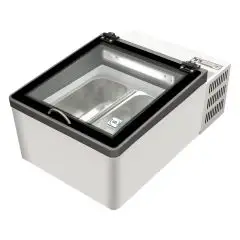 ESPOSITORE DA BANCO REFRIGERATO - MOD. POP 50 - CAPACITA' LT. 33 - REFRIGERAZIONE STATICA - TEMPERATURA -15°/-23° - Dim. Cm. L 50,5 x P 76 x h 38,2 - Norma CE