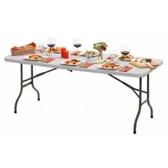 TAVOLO - Mod. PSETT - STRUTTURA IN METALLO VERNICIATO - PER USO INTERNO/ESTERNO - PIEGHEVOLE - CONFEZIONE DA N. 1 - DIMENSIONI cm L 182,9 x P 76,2 x 73,6 h - NORMA CE