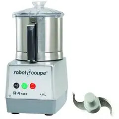 CUTTER DA BANCO - Mod. R 4 1500 - Capacità vasca in ACCIAIO INOX lt 4,5 - Capacità coperti da 10 a 50 - 1 velocità - Potenza W 700 - Dimensioni cm L 22,6 x P 30,4 x 44h