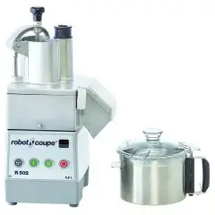 ABBINATO CUTTER E TAGLIAVERDURE PROFESSIONALE - Mod. R 502 - Capacità vasca in acciaio inox lt 5,9 - Capacità coperti da 30 a 300 - 2 Velocità - Potenza W 900 - Dimensioni cm L 38 x P 36,5 x 67 h