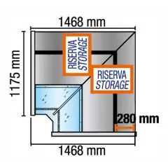Espositore neutro angolo 90&deg; AC (chiuso)