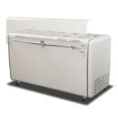 CONSERVATORE PER GELATO MANTECATO A POZZETTO - MOD. VIA VENETO 10C - CAPACITA' LT. 440 - TEMPERATURA -5°/-20°C - Dim. Cm. L 156,8 x P 69 x h 98,4 - COPERTURA TRASPARENTE INCLUSA - Norma CE