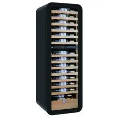 Vetrina refrigerata per vino con capacità Lt 268 e temperatura da +2 a +12 °C e da +12 a +20 °C Klimaitalia VINARIUS 62 BLACK