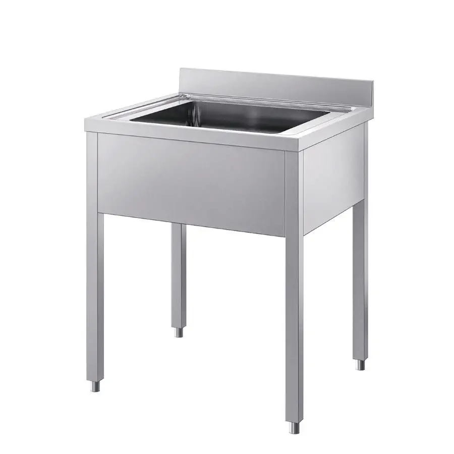 Lavabo Professionale In Acciaio Inox - Con Rubinetto Girevole 360°, Per Ristoranti E Cucine