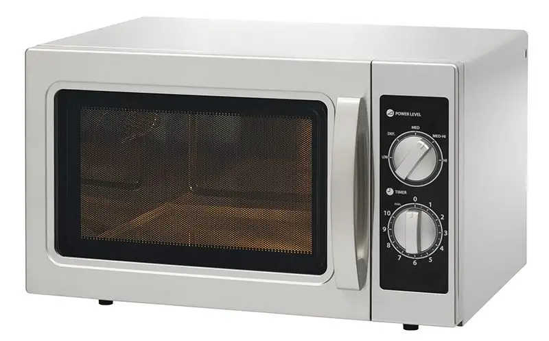 Commercial Chef Forno A Microonde Compatto 0,7 M³ 700W - Acciaio Inox, 6 Programmi Automatici, Sicurezza Bambini, Piatto Girevole 24 Cm